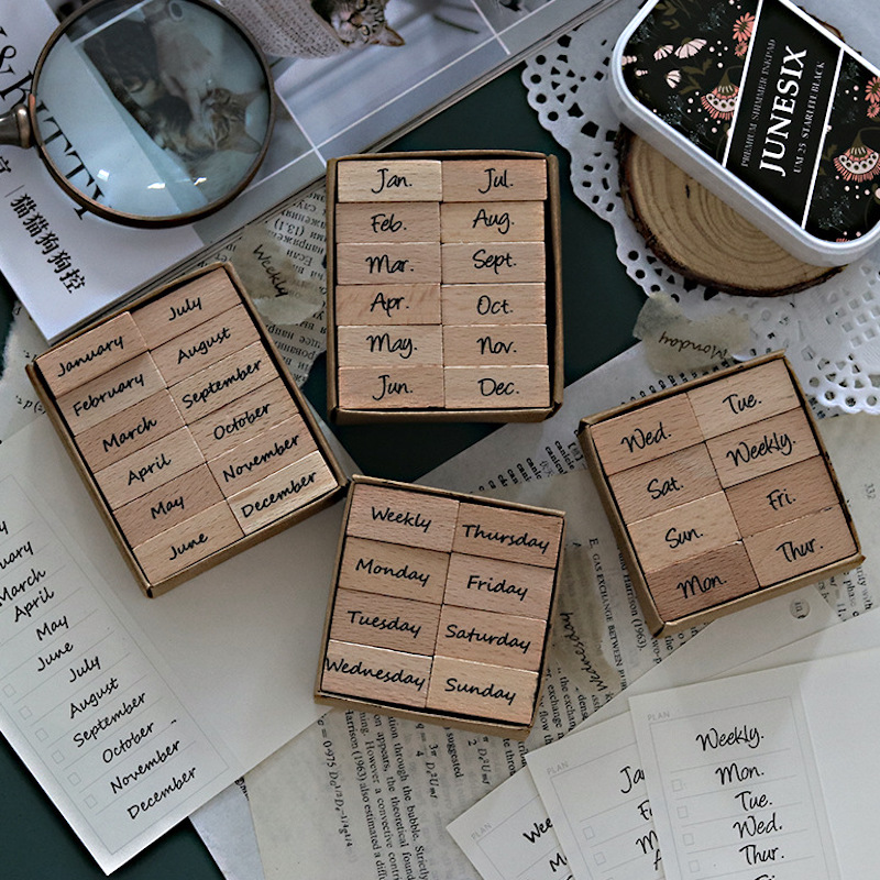 Drewniane stempelki z arabskim – Rubber Date Stamp recenzja i cena